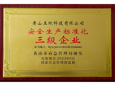 安全生產(chǎn)標(biāo)準(zhǔn)三級(jí)企業(yè) 